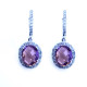 Amethyst & Diamond Drop Earrings