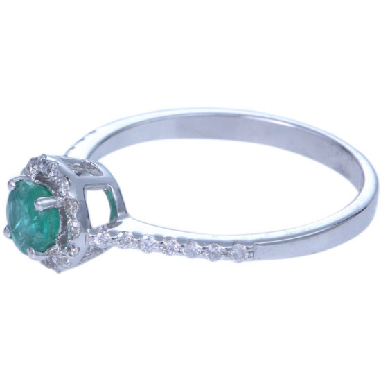 Emerald Hallo Diamond Ring