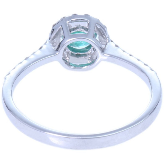 Emerald Hallo Diamond Ring