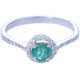 Emerald Hallo Diamond Ring