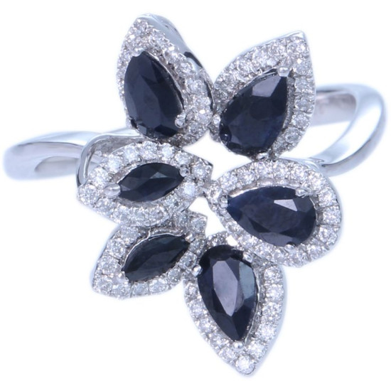 Rising Sapphire Diamond Ring