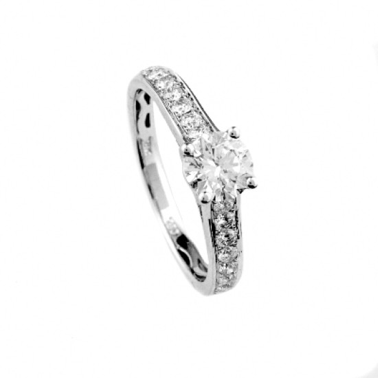 Side Diamonds Engagement Ring