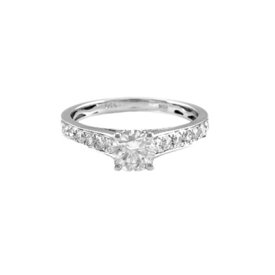 Side Diamonds Engagement Ring 