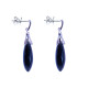 Black Agate & Diamond Drop Earrings