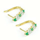 Emerald and Diamond Floating Hoop Earrings