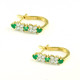 Emerald and Diamond Floating Hoop Earrings