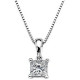 4 Claw Single Princess Cut Pendant