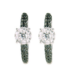 Black & White Diamond Hoop Earring
