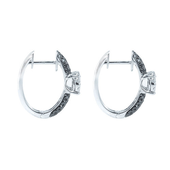 Black & White Diamond Hoop Earring