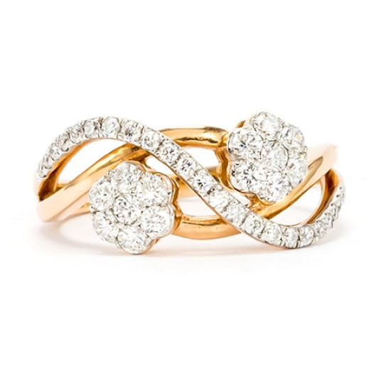 Twisted Flower Diamond Ring - B11353