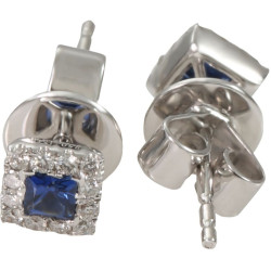 Blue Princess cut studs Blue Princess cut studs