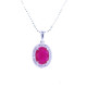 Oval Ruby Cluster Pendant