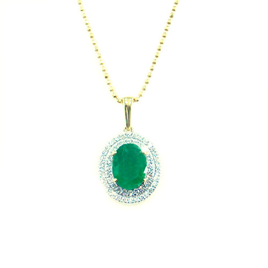 Oval Emerald Cluster Pendant