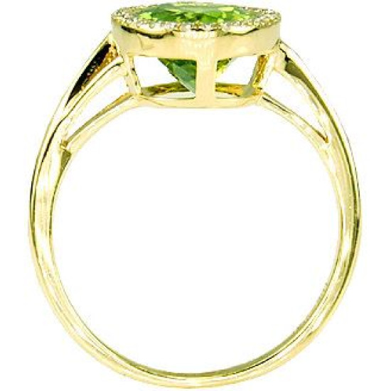 Peridot Diamond Ring