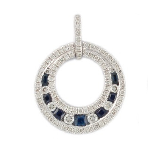 Full Moon Sapphire Pendant-B12335