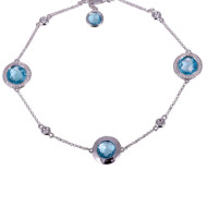 Blue Topaz Diamond Bracelet
