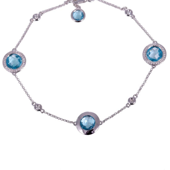 Blue Topaz Diamond Bracelet Blue Topaz Diamond Bracelet