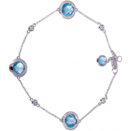 Blue Topaz Diamond Bracelet