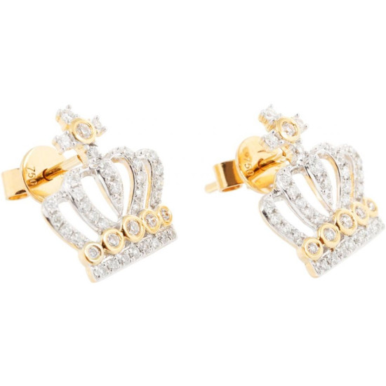 Cross Crown Diamond Earrings