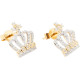 Cross Crown Diamond Earrings