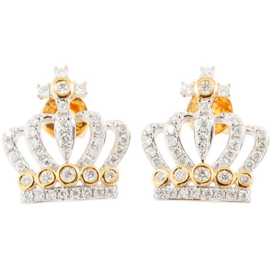 Cross Crown Diamond Earrings