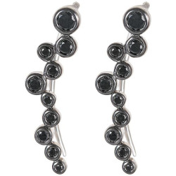 Eva Women's 18K White Gold 0.26ct Black Diamond Earrings Eva Women's 18K White Gold 0.26ct Black Diamond Earrings