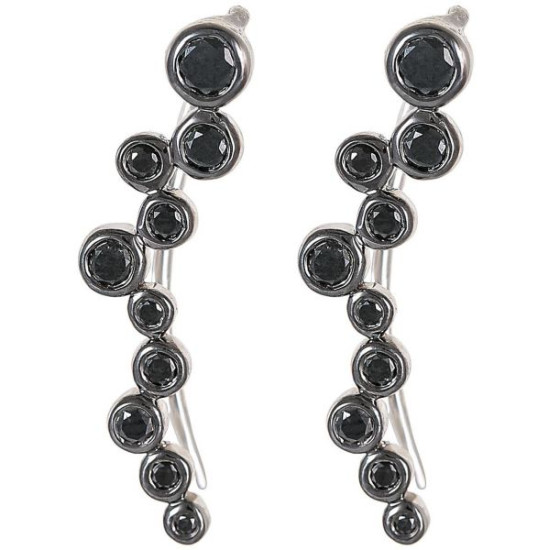 Eva Women's 18K White Gold 0.26ct Black Diamond Earrings