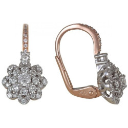 18K Rose Gold 0.59ct Round Diamond Latch Earrings 18K Rose Gold 0.59ct Round Diamond Latch Earrings