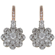 18K Rose Gold 0.59ct Round Diamond Latch Earrings
