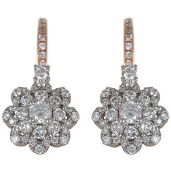 18K Rose Gold 0.59ct Round Diamond Latch Earrings 18K Rose Gold 0.59ct Round Diamond Latch Earrings