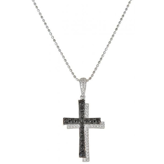 DUAL CROSS DIAMOND PENDANT