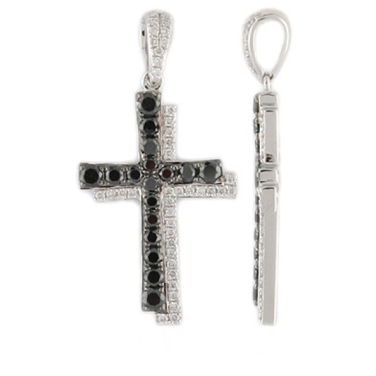 DUAL CROSS DIAMOND PENDANT