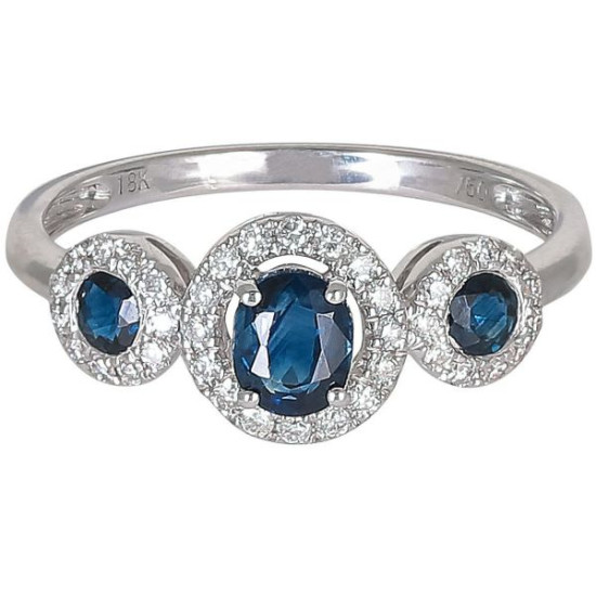 Triple Blue Sapphire Ring