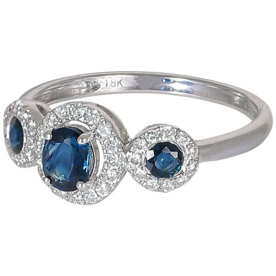 Triple Blue Sapphire Ring