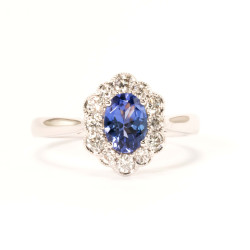 Oval Tanzanite Diamond Ring - B14669