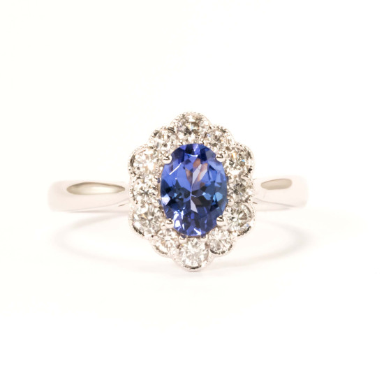 Oval Tanzanite Diamond Ring - B14669