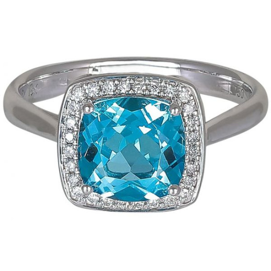 Blue Topaz Diamond Ring