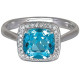 Blue Topaz Diamond Ring