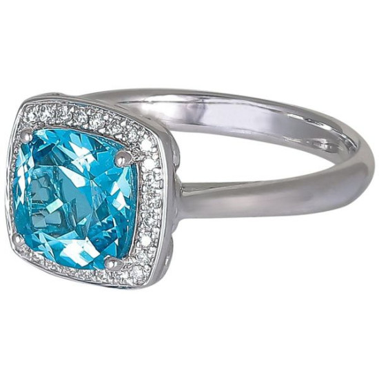 Blue Topaz Diamond Ring