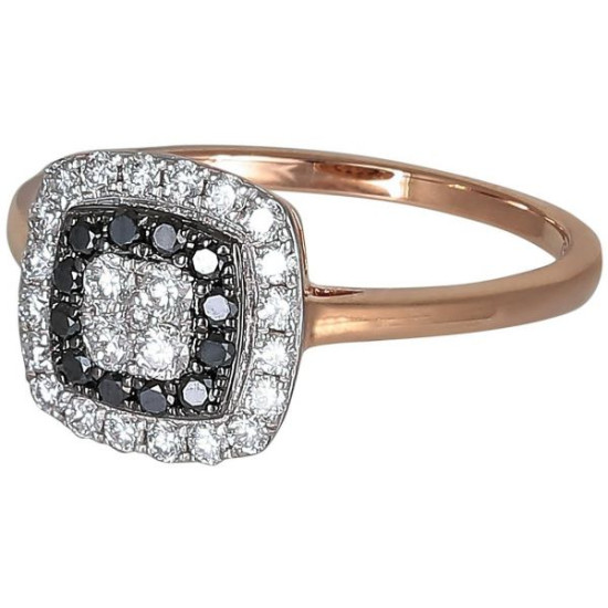 Rosy Black Diamond Ring