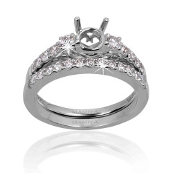 Choose your Diamond for Gorgeous White Gold Twin Engagement Ring B14701 Choose your Diamond for Gorgeous White Gold Twin Engagement Ring B14701