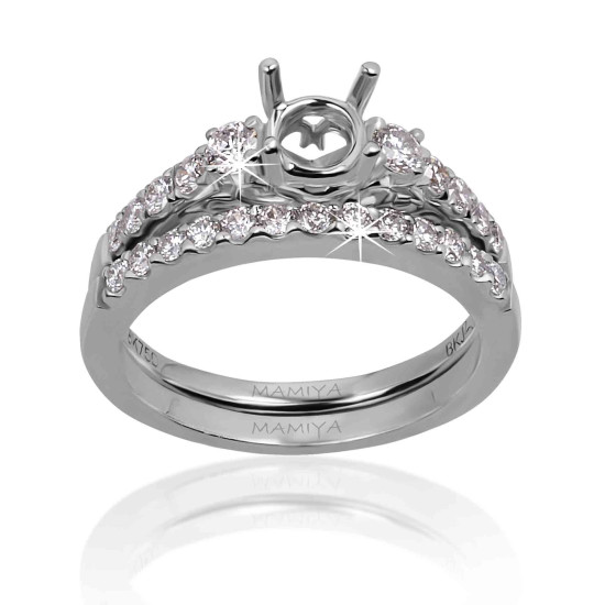 Choose your Diamond for Gorgeous White Gold Twin Engagement Ring B14701 Choose your Diamond for Gorgeous White Gold Twin Engagement Ring B14701