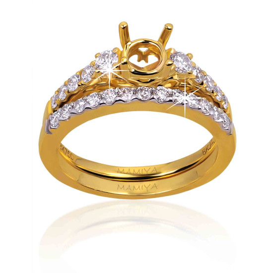 Express your love for Diamonds with Twin Yellow Gold Ring B15102