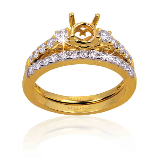 Express your love for Diamonds with Twin Yellow Gold Ring B15102 Express your love for Diamonds with Twin Yellow Gold Ring B15102