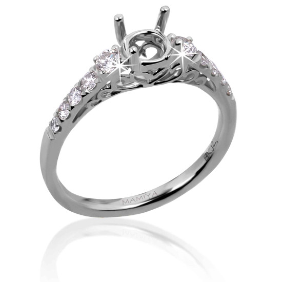 Choose your Diamond for Gorgeous White Gold Twin Engagement Ring B14701