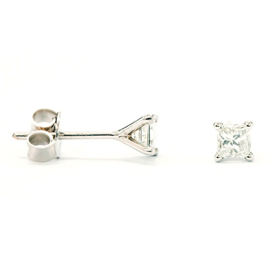 Princess Cut Diamond Earrings - B15563 Princess Cut Diamond Earrings - B15563