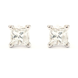 Princess Cut Diamond Earrings - B15563 Princess Cut Diamond Earrings - B15563