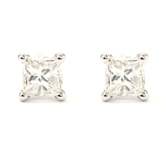 Princess Cut Diamond Earrings - B15563 Princess Cut Diamond Earrings - B15563
