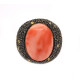 Coral Black and White Diamond Ring