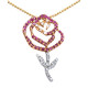 Ruby Rose Pendant with Chain